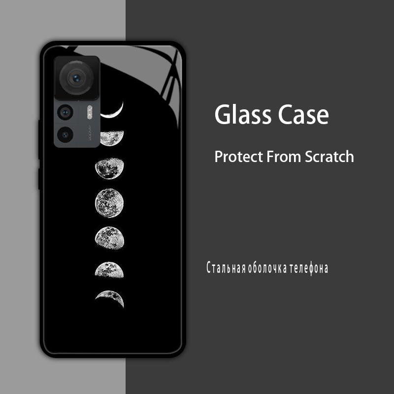 Cover in Vetro Temperato per Xiaomi 12T 12S 12X Custodia Rigida Posteriore per Telefono per Xiaomi 11T 10T 12T Pro 11 12 Lite Gusci Protettivi