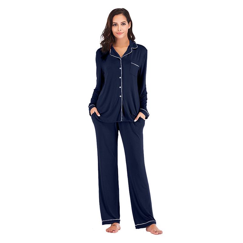 Women's 2025 Spring/Summer Modal Pajama Set - Long Sleeve Cardigan, Two-Piece Homewear