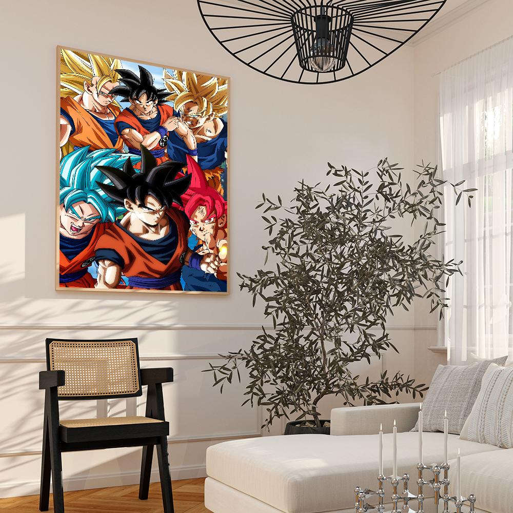 Figure Anime Vegeta Goku D-Dragon Ball Poster Classici Vintage Qualità HD Wall Art Poster Retrò per Decorazione Parete Casa Stanza