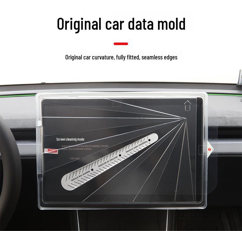 Tesla Model Y/3 Screen Protector Kit: HD Front & Rear Console Films, Dust-Free, Tempered.