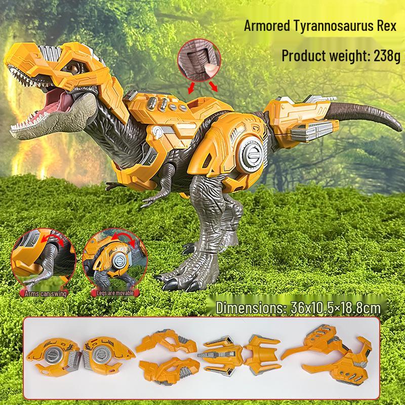 Dinosaur Toy Set: T-Rex, Velociraptor, Mosasaurus & Triceratops Models