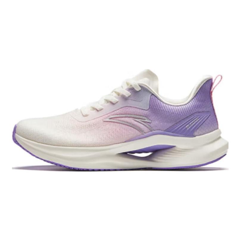 Anta Comfortable Versatile Shock Absorbing Non-Slip Low-Top Casual Running Shoes Women sneaker White Pink Purple 122425536-4