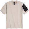 Light Brown Utility T-Shirt Logo Spliced Round Neck Short Sleeve T-Shirt Unisex Tops HZ9516