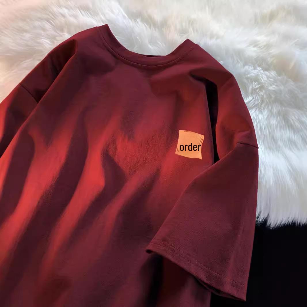 

Футболка с коротким рукавом из хлопка Jin размера Plus Size 300 для мужчин и женщин — повседневный стиль Гонконга, унисекс, свободный крой, идеально подходит для лета. M (80-100 Jin)