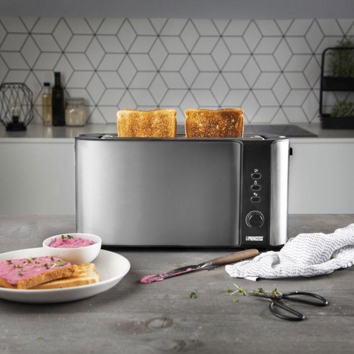 Grille-pain princess 142353 - fente très profonde - acier inoxydable - 1000 w
