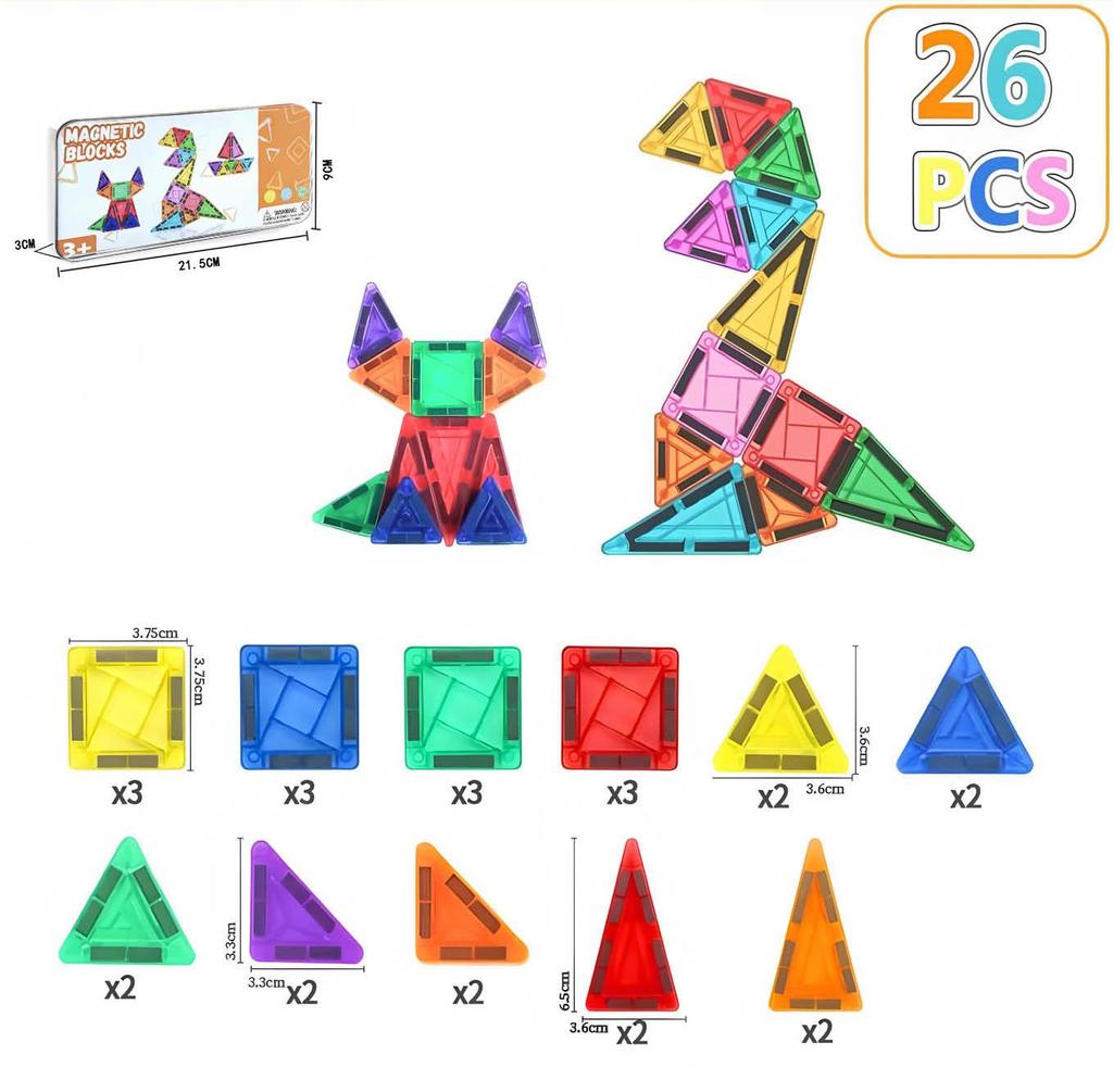 Portable Magnetic Stained Glass Building Tiles Set for Kids - Educational Toy