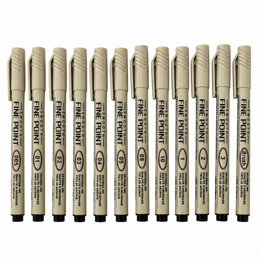 Waterproof Quick-Dry Black Fine-Liner Pen for Manga Art and Outlining