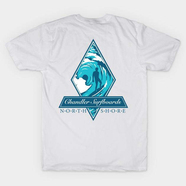 

Men Black Print T-shirt Chandler Surfboards Hawaii No-Cut Transfer Paper Print Cotton Tshirt XL білий