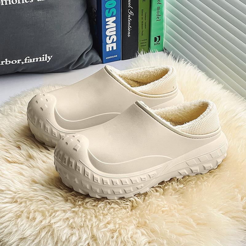Winter new thickened heightening cotton shoes non-slip niche velvet outdoor cotton slippers men's shoes large size