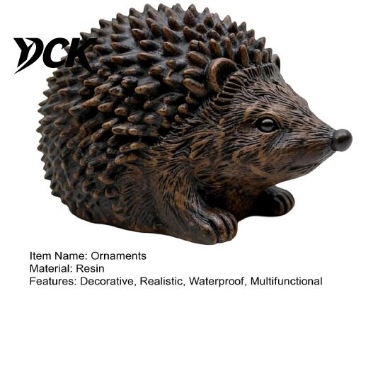 Outdoor Hidden Key Hider Resin Hedgehog Statue Storage Ornament, Waterproof Box for Holder Outdoors Garden, Realistic Animal Figurine Indoor Landscape