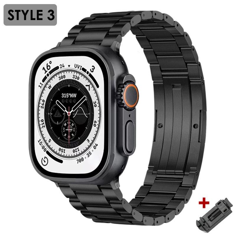 Luxury Titanium Strap For Apple Watch 9 Ultra 2 49mm 45mm 41mm Correa Bracelet For Apple iWatch Series 8 7 SE 6 5 4 se 44mm 42mm