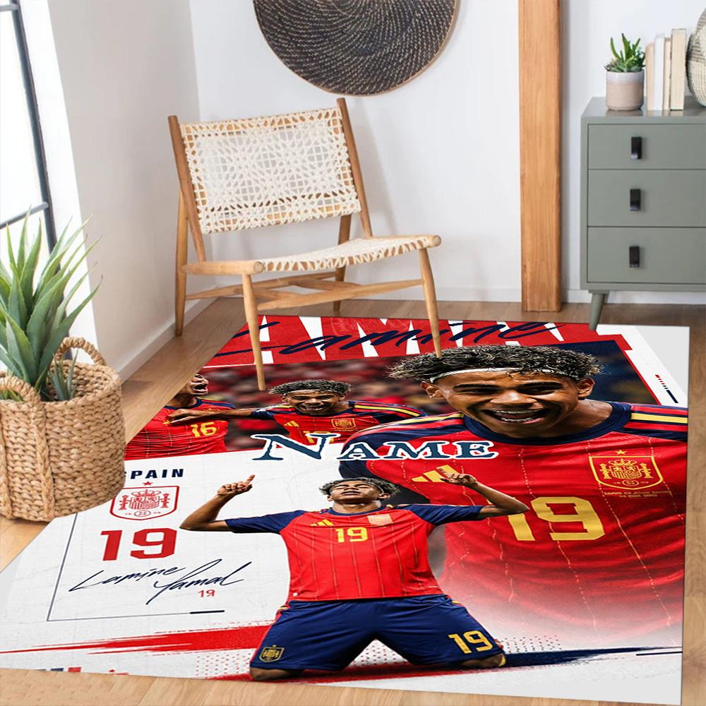 Lamin Yamal Personalisierbares Namens-Fußmatten-Design Für Spielzimmer Wohnheim Foyer Außen Rutschfester Teppich Anime Bürodekoration Spirituelles Geschenk