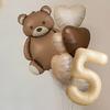 8Pcs Matte Frosted Brown Bear Aluminum Film Balloons Retro Caramel Cream White Love Balloons Birthday Party Festival Celebration