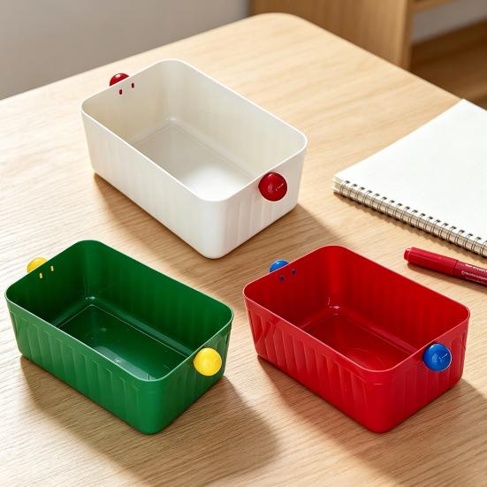 Boîte de rangement avec poignée Organisateur de tiroir Contenant de rangement grande capacité pour bureau Commode Dortoir Cosmétiques Bijoux