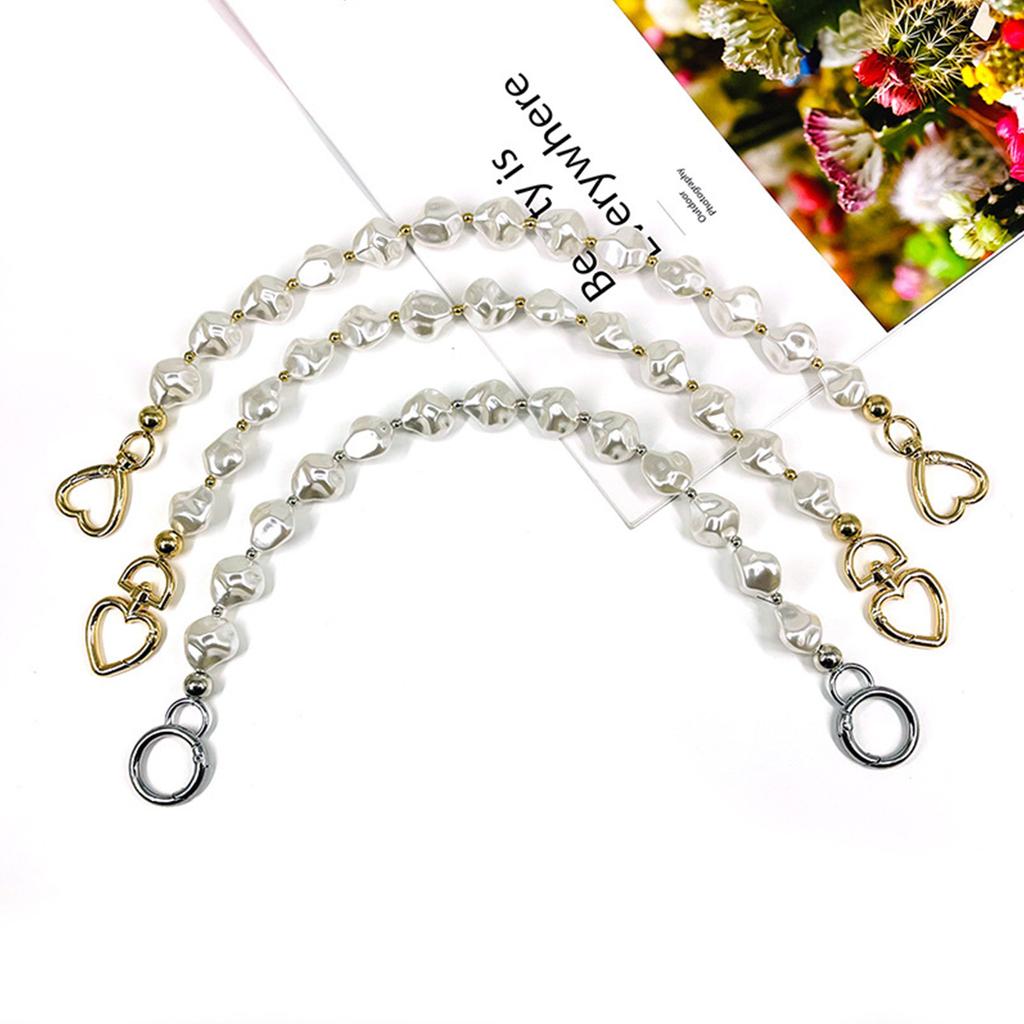Bag Strap Extender Short Imitation Pearl Purse Chain Strap Replacement for Shoulder Crossbody Bag