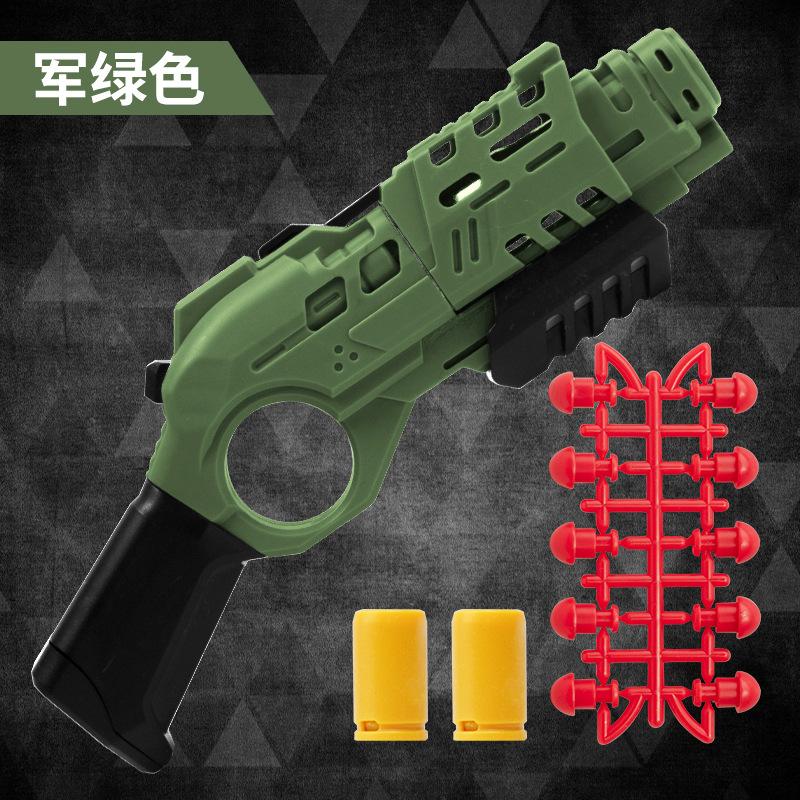 Pistol Shell Throwing Continuous Firing Blowback Soft Bullet Gun Soft Bullet Toy Shooting Weapons for Kids Birthday Gift