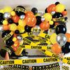 Construction Vehicle Theme Tableware Birthday Flag Balloon Chain Background Wall, Balloon Decoration