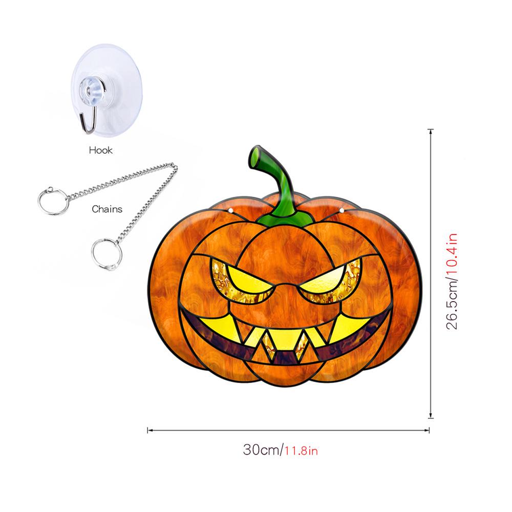 TYU100-109 Calabaza de Halloween Murciélago Cadena de Hierro Adorno Colgante para Decoración de Ventana o Porche