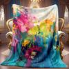 A Cozy Abstract Art-Themed Fleece Blanket with Soft High-Definition Digital Printing, Perfect for Cooling. Suitable for Year-Round Use! Made from 100%
