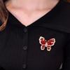 Temperament Luxury  Red Butterfly Brooches For Women Clothing Coat Accessories Gifts