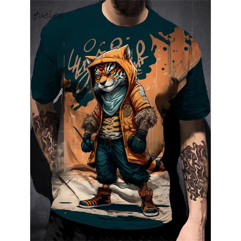 Fashion Men's T-Shirt Cartoon Duck Printed Short Sleeve T-Shirt Breathable Loose Pullover Summer Outdoor Men's Casual Clothing