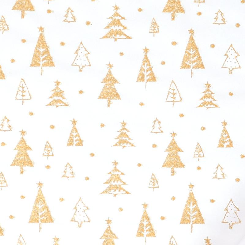 17" X 118" Wrapping Paper Roll Metallic Gold Foil White Wrapping Paper with Christmas Tree Design Gift Wrap for Xmas Holiday New
