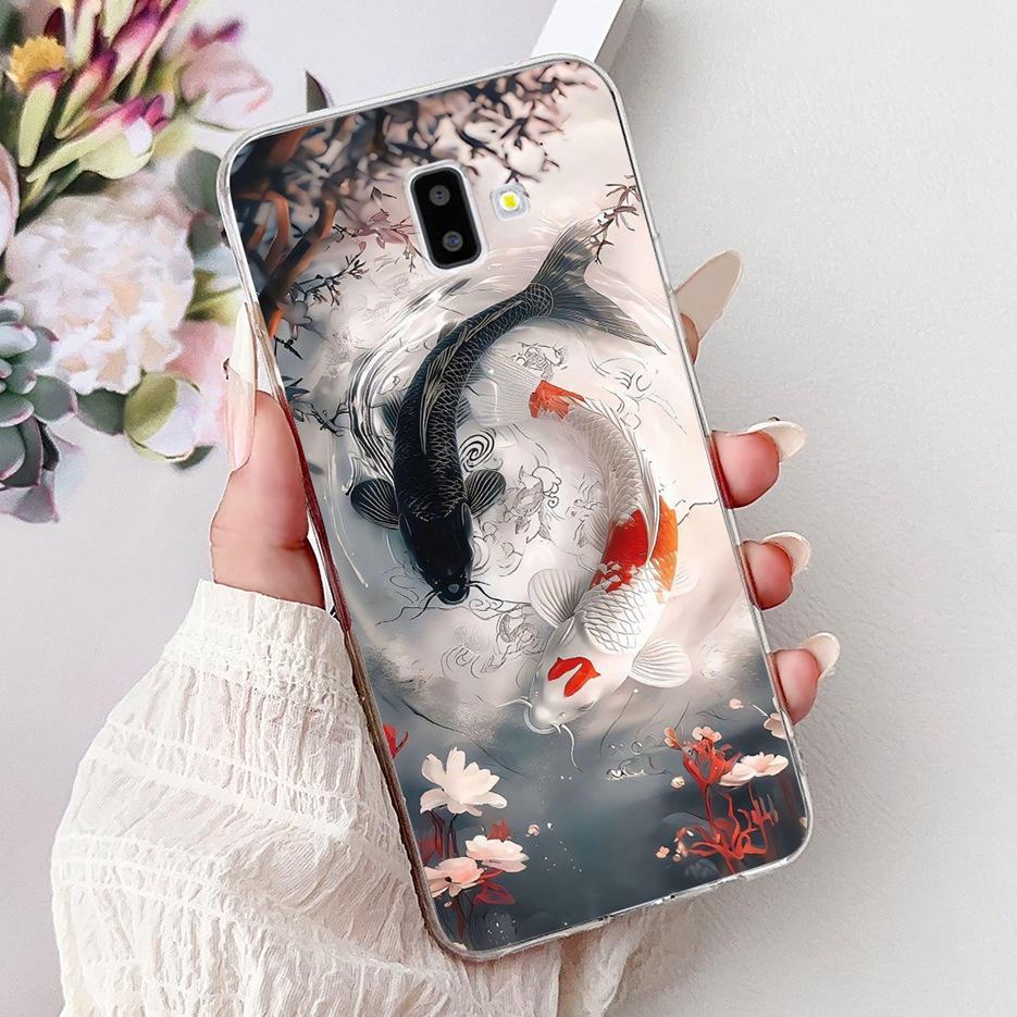 For Samsung Galaxy J6 Plus Case SM-J610F Cute Fashion Love Heart Painted Cover Soft Silicone Case For Samsung J6 J600F J6+ Shell