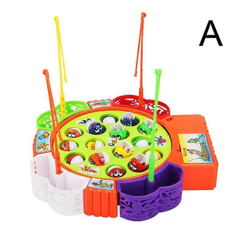 Kids Fishing Game Toy Electric Music Rotating Catch Magnetic Fish Set Gift Outdoor Sports Toys for Children Gift