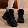 Keep Warm Women's Snow Boots Winter New Womens Shoes Plush High Top Cotton Shoes Lace Up Non Slip Boots for Women Wear Resistant