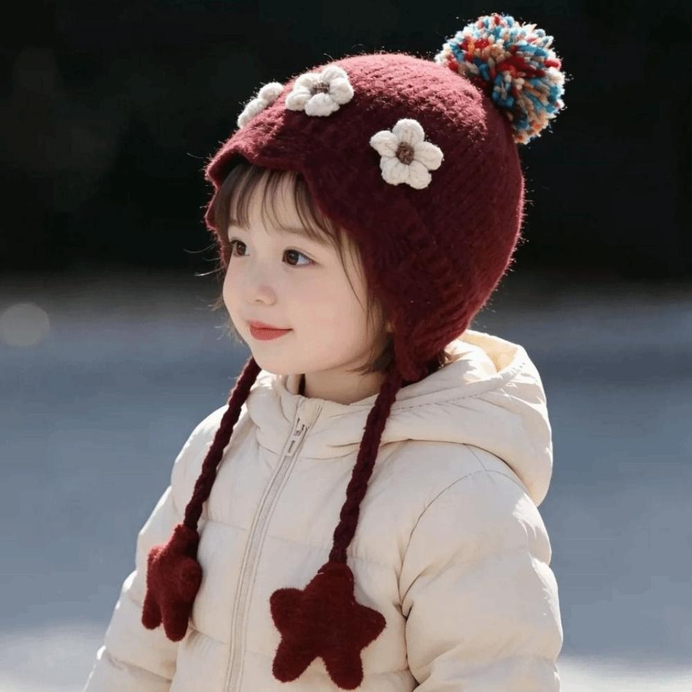 Windproof Baby Earflap Hat Thick Knitted Children Cap Comfort Toddler Bonnet Daily