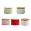 Ceramic Tea Canister with Bamboo Lid Airtight Tea Herb Storage Jar 20g Capacity Spice Box Case Organizer for Coffee Beans Cosmetics