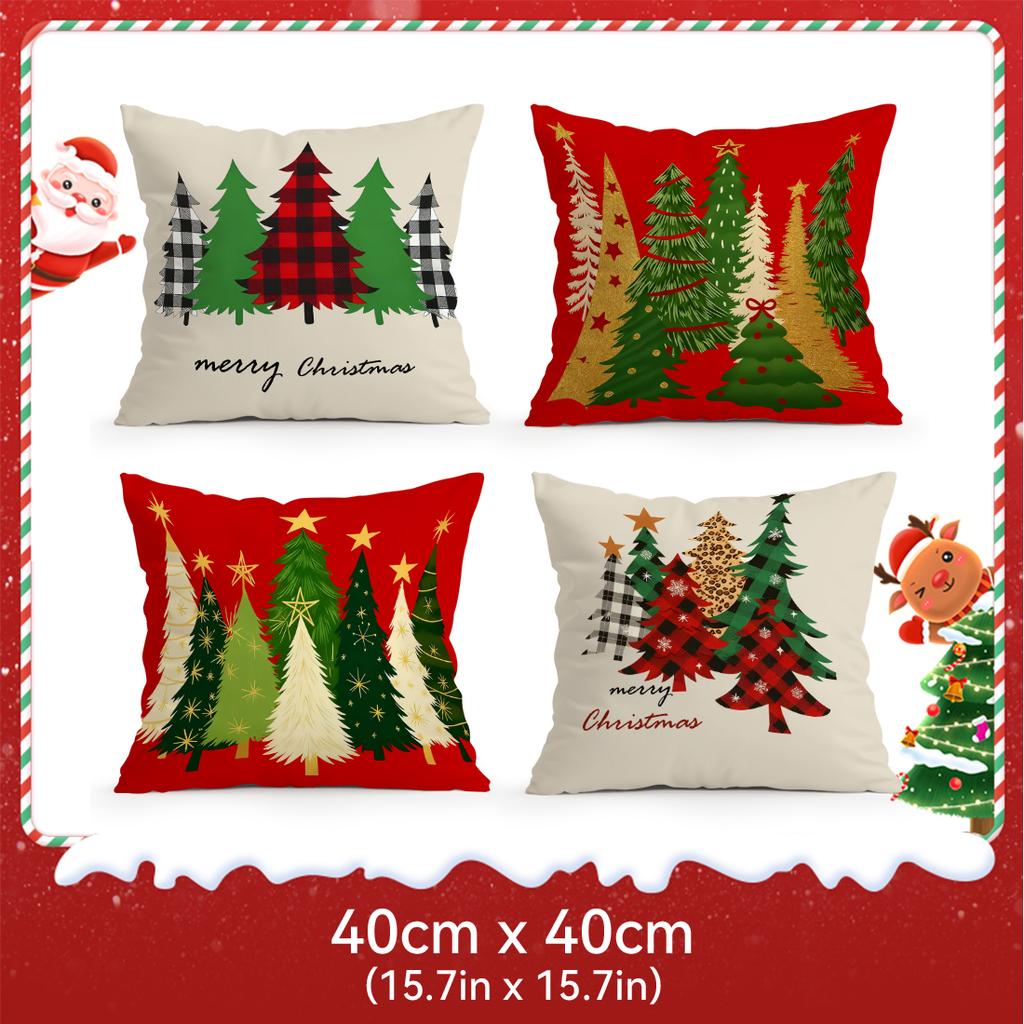 Christmas Tree Pillowcase Bedroom Sofa Cushion Cover 100% Polyester Living Room Soft Cushion Pillowcase Home Decor