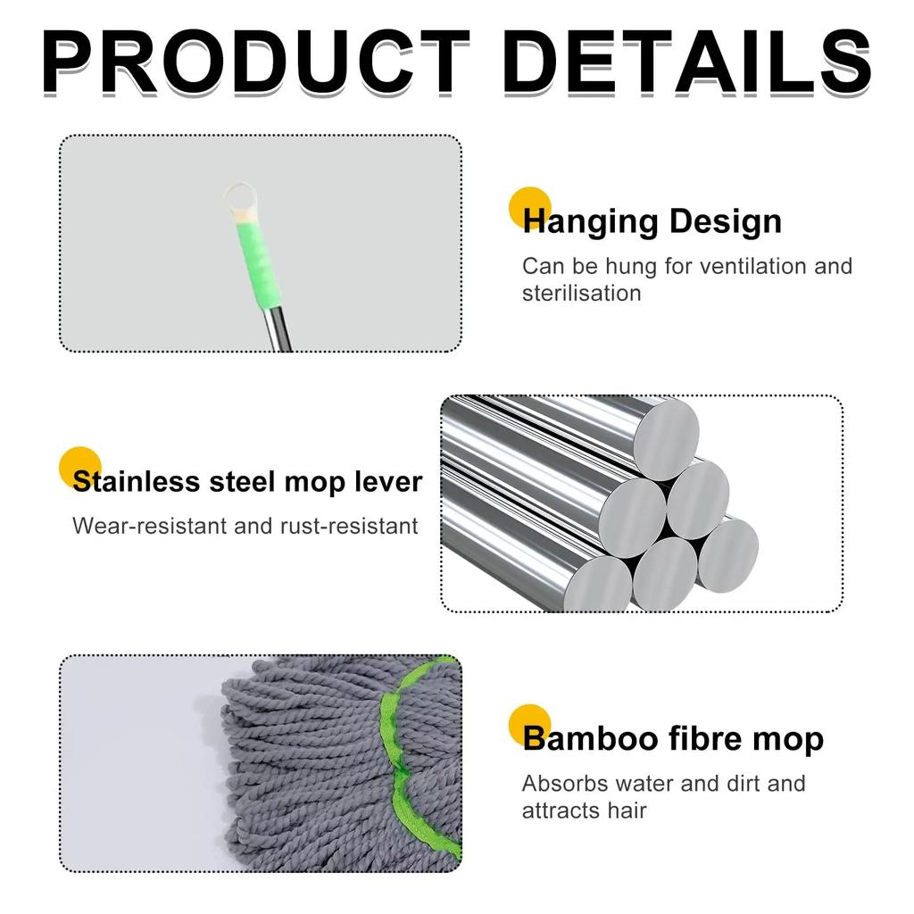 Hands-Free Rotating Two-In-One Self-Twisting Mop For Large-Area Wet And Dry Floor Cleaning ConvenientAnd Efficient Home Cleaning
