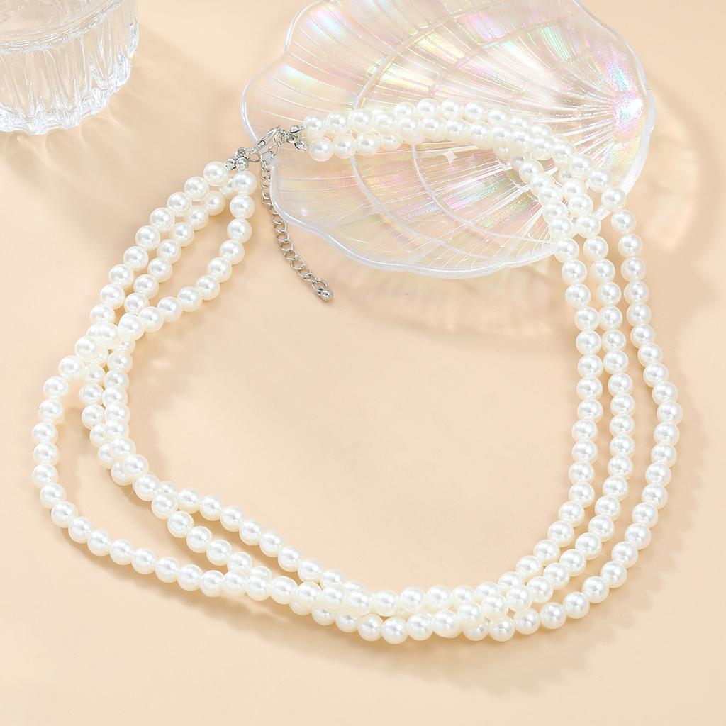 Exaggerated Cyber Multilayer Bead Punk Collar Clavicle Chain Geometric Bead Necklace Female Beads
