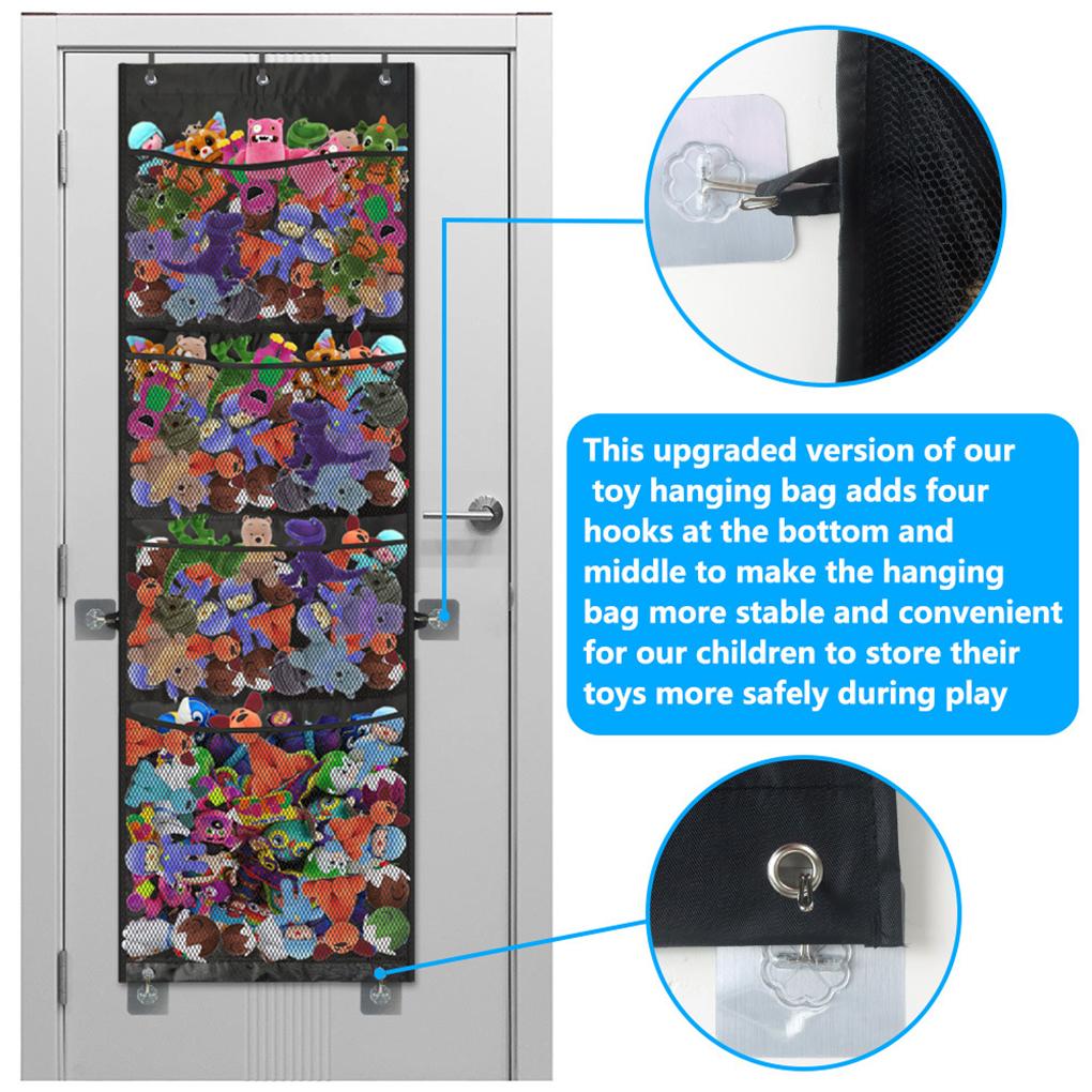 Children Toy Door Storage Bag Hanging Bags with Breathable Mesh Display Dolls Space-saving Pouch Foldable Organizer Bathroom