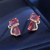 Rainbow Zircon Cute Green Small Cat Stud Earrings For Women Gold Silver Animal Ear Studs Wedding Jewelry Mother's Day Gift