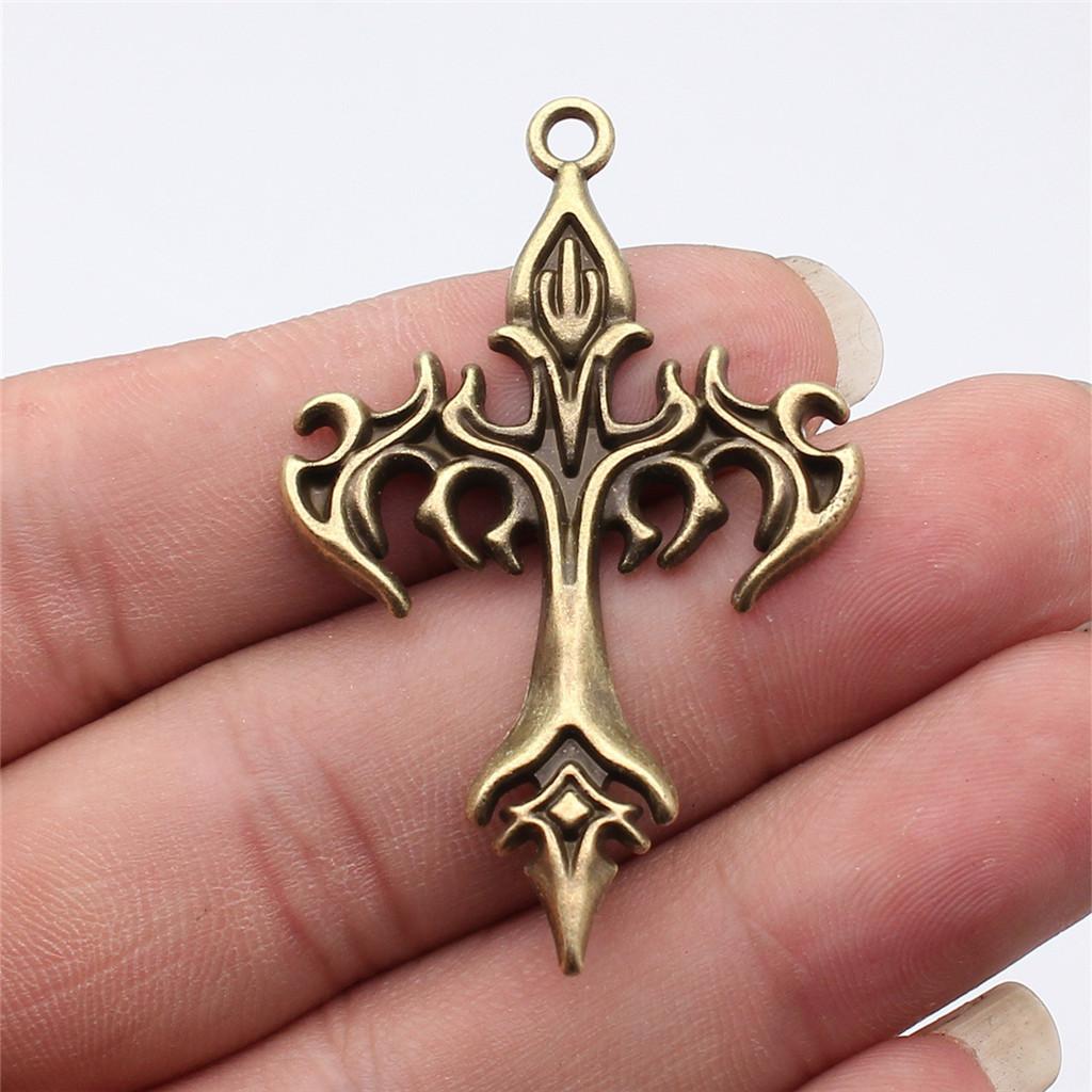 Large Crosses Detailed Religious Charm Antique Bronze Zinc Alloy Jewelry Making Supplies Necklace Making DIY Charms