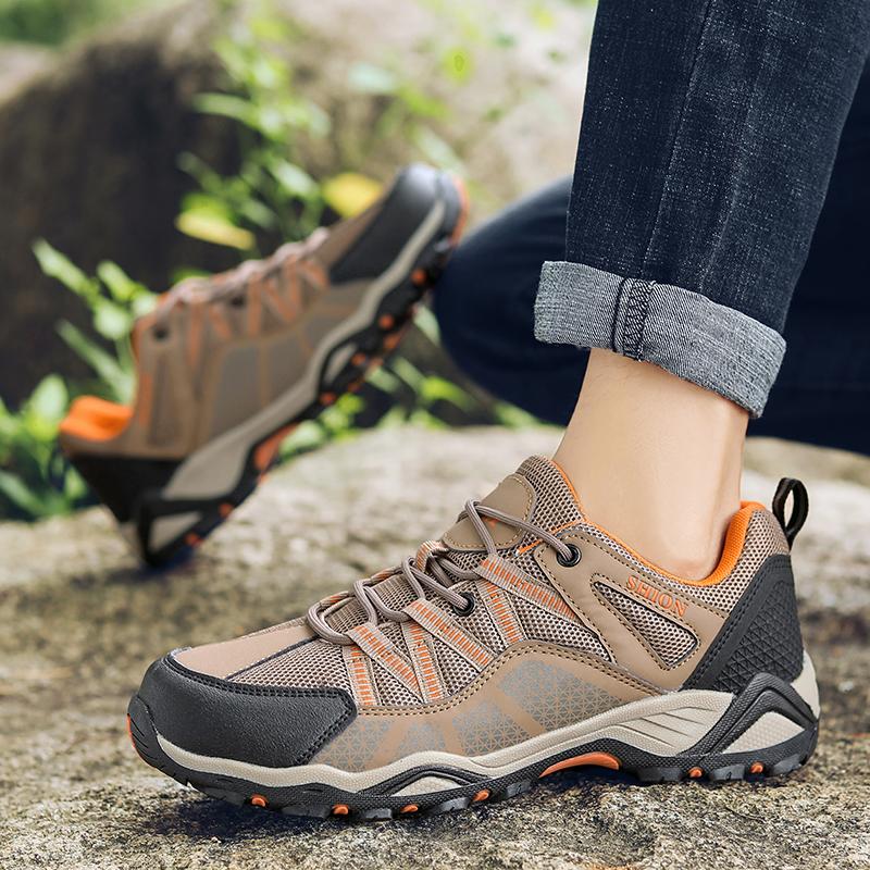 Hiking Shoes Men Outdoor Camping Anti Collision Climbing Shoe Lace Up Trekking Sneakers Tourist Trekking Mountain Climbing Trail