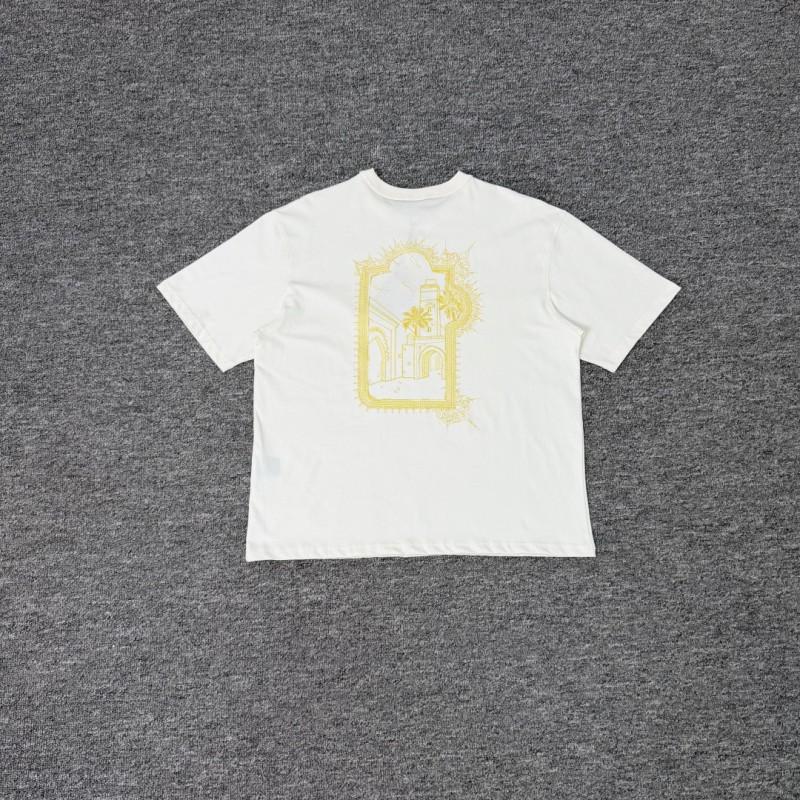 Herren locker geschnittenes Baumwoll-T-Shirt mit gesticktem Buchstaben-Design Lässige Streetwear Herbst