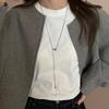 Personality Design Silver Color Stainless Steel Beaded Ball Pendant Necklace For Women Double Layer Hip Hop Rock Chokers Jewelry
