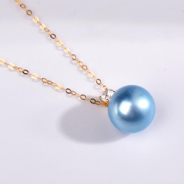 

Ожерелье из чистого 18-каратного золота, кулон, настоящие ювелирные изделия Au750, натуральный пресноводный жемчуг 8-9 мм, женский подарок на вечеринку, принцесса D663-2 45cm