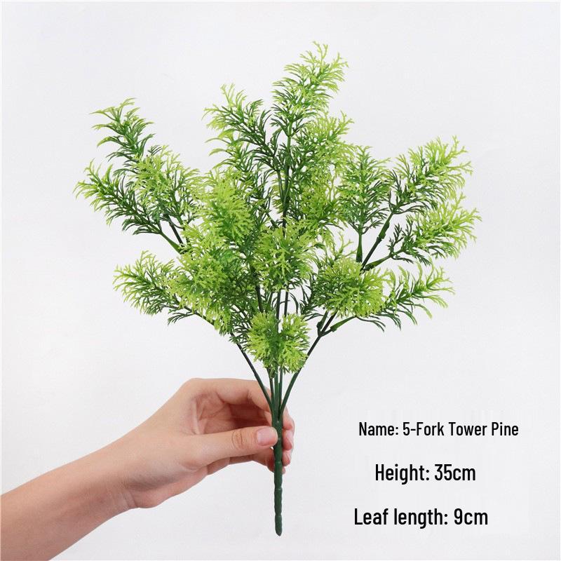 Artificial Green Plant Bundle: Decorative Plastic Grass, Water Grass, Plastic Flower, and Fern.