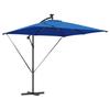 Cantilever Sun Umbrella with LED Light Strips Azure Blue 249 X 249 X 250 Cm