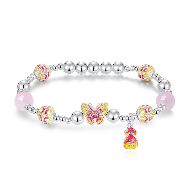 

Ferris Wheel 990 Sterling Silver Bracelet with Dancing Butterflies - Women s High-End Pure Silver Enamel. Pure Silver