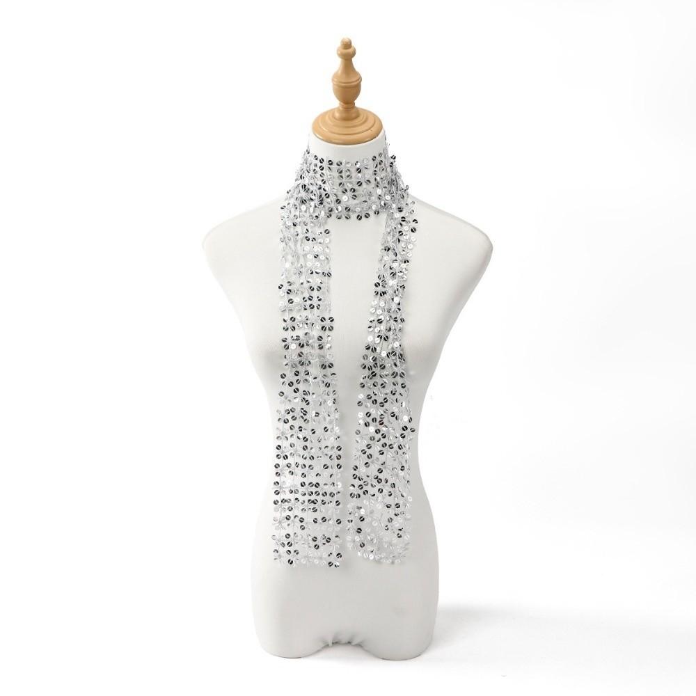 Sequins Belly Dancing Scarf Flower Shape Waist Chain Neck Wrap Sequin Scarf Belly Dancing Belt