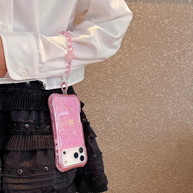 Flash Powder Resin 3IN1 Glitter Shockproof Case For iPhone 17 16 15 14 13 12 Pro Max Plus Magsafe Wireless Charging Cover