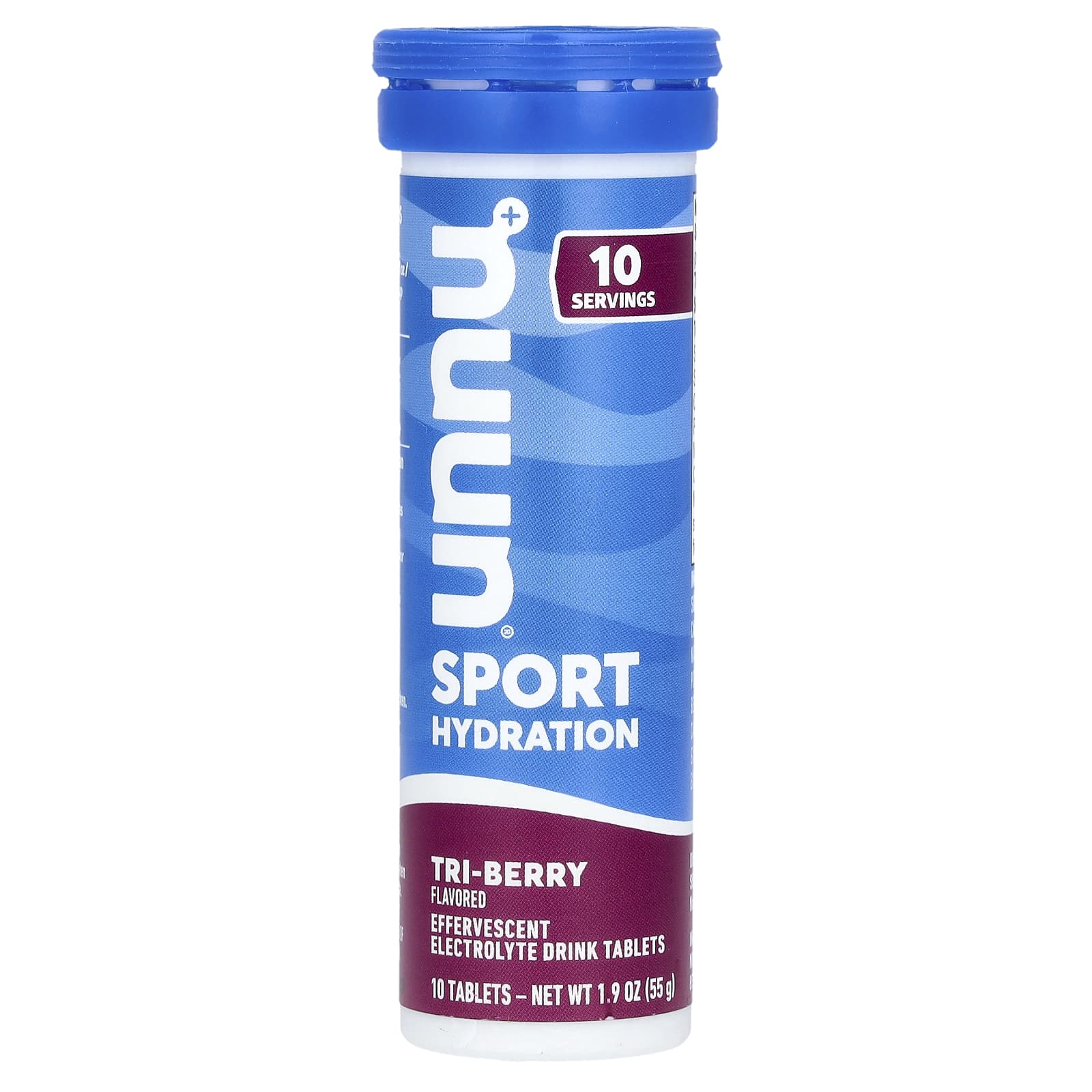 

Nuun, Sport Hydration, електролітний шипучий напій, триягідний, 10 табл