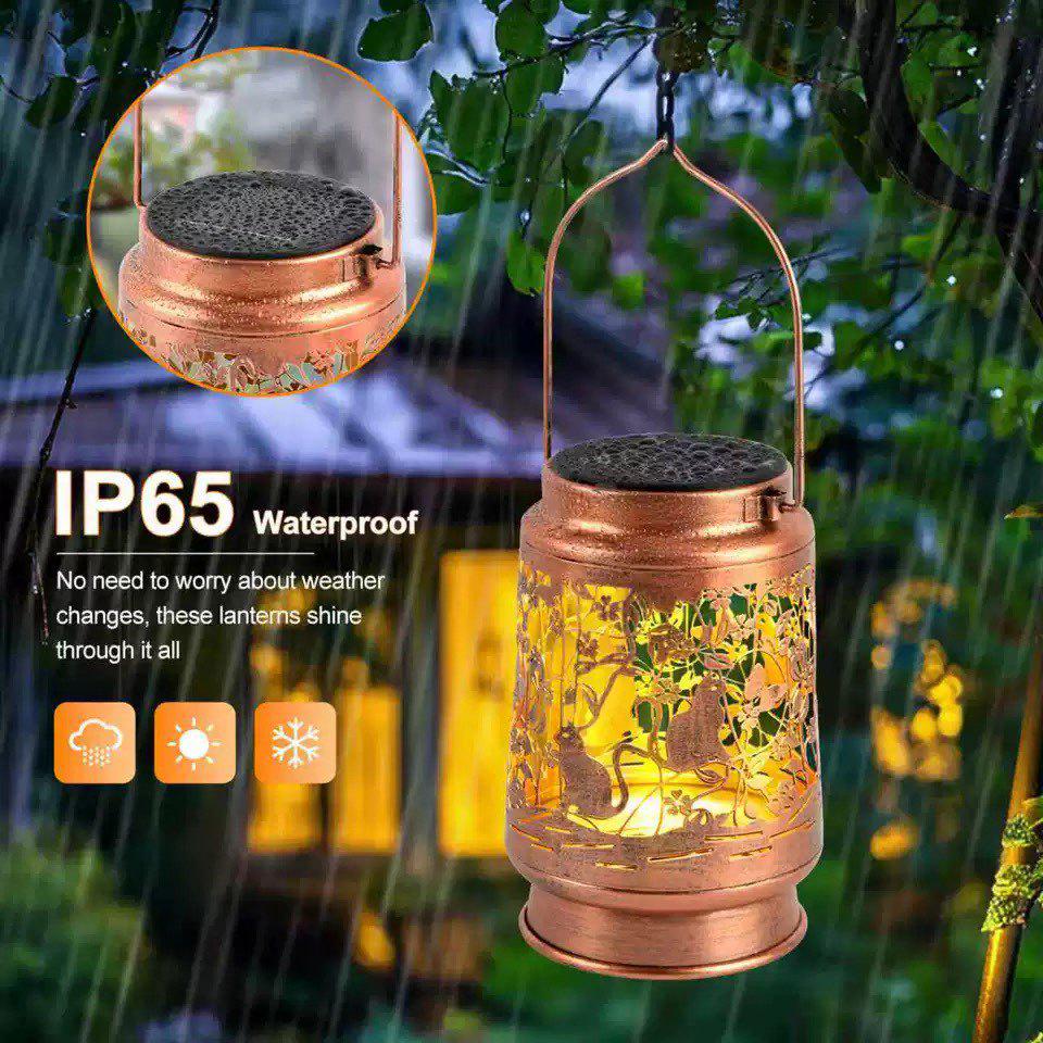 Hummingbird Solar Courtyard Lantern - Popular Garden Craft, In Stock, Balcony Wrought Iron Design
