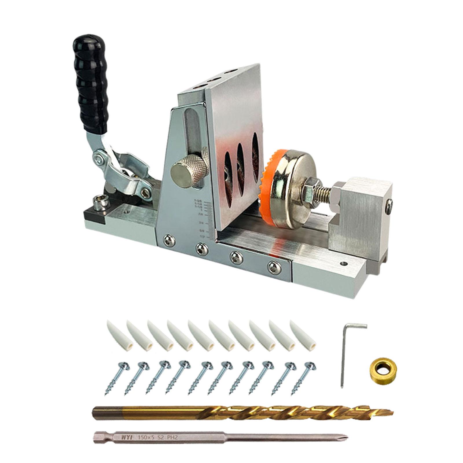 

Наборы шаблонов для карманных отверстий со сверлом Прочный простой в использовании набор шаблонов для сверления отверстий для профессионалов столярного дела Любители твердых пород древесины МДФ белый