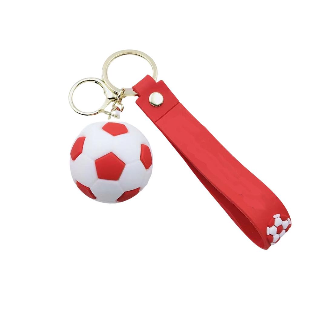Football Keychain PVC Soft Rubber Football Doll Key Pendant Cute Backpack Pendant